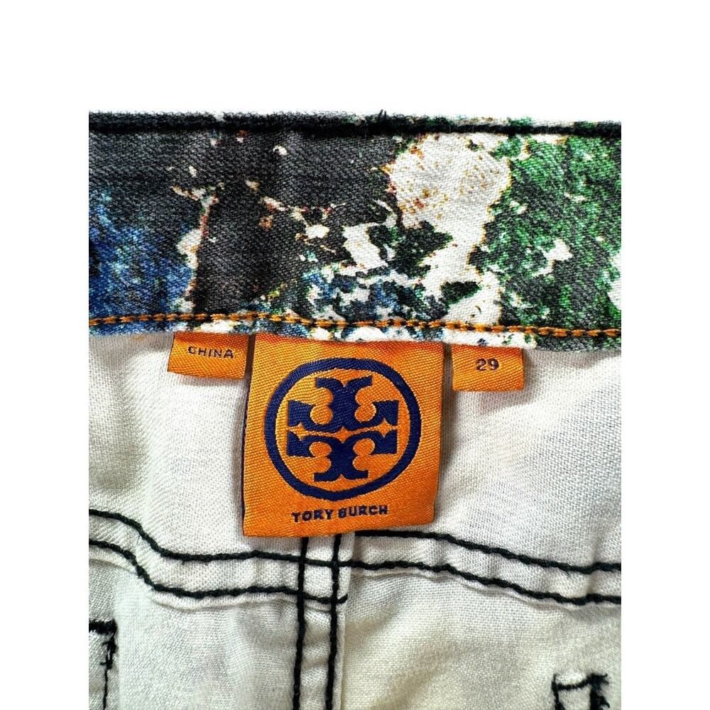 Tory Burch Abstract Paint-Splatter Skinny Jeans in Yellow, Blue & Black - Picture 11 of 11